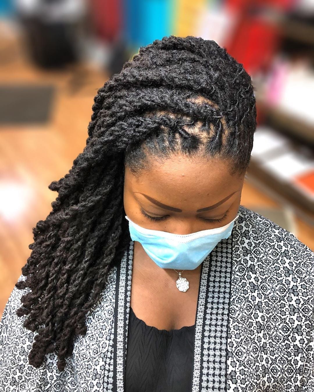 Wavy Locs With Braided Sections and Highlights Wavy Locs With Braided Sections and Highlights — Classy Locs Hair
