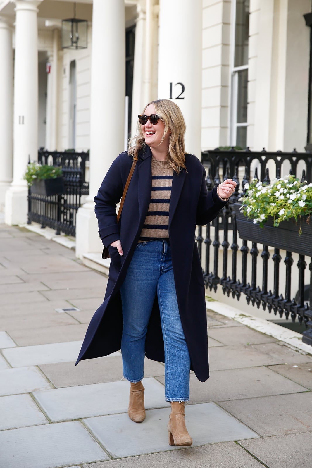 Navy Long Coat for Casual Refinement Navy Long Coat for Casual Refinement — Classy London Outfits