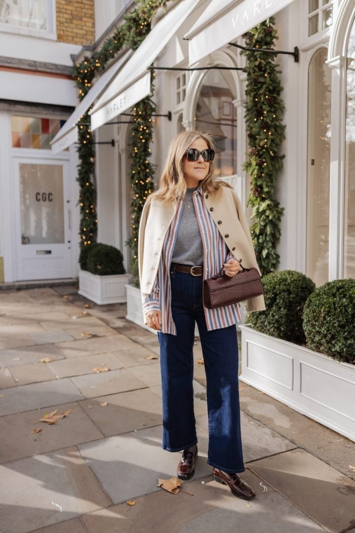Beige Jacket with Layered Shirts for Weekend Ease Beige Jacket with Layered Shirts for Weekend Ease — Classy London Outfits