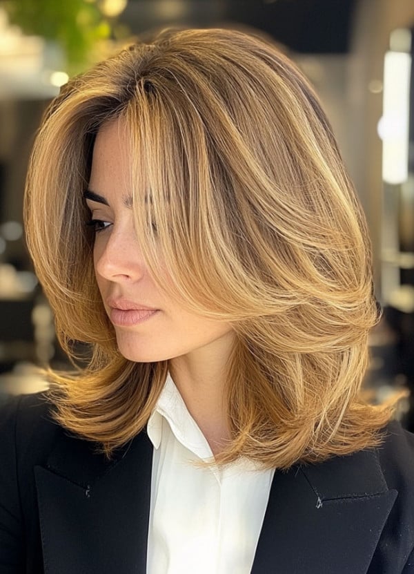 Voluminous Layered Bob With Curtain Bangs — Classy Long Bob