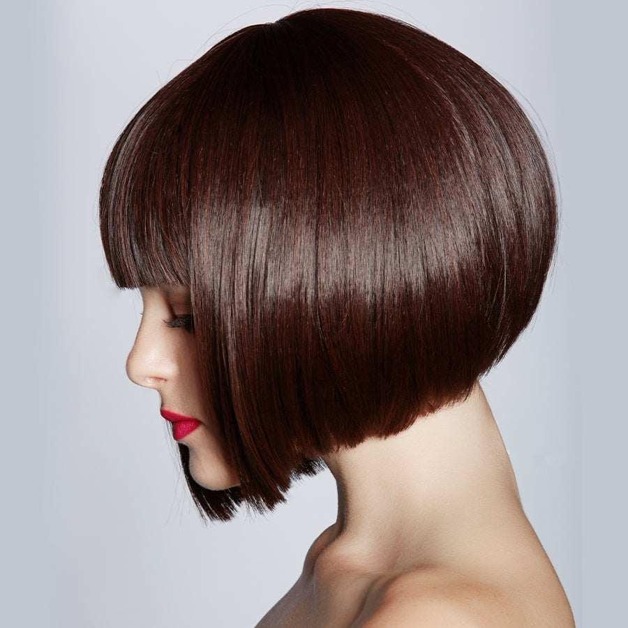 Sleek Chin Length Blunt Bob With Bangs, Straight — Classy Long Bob
