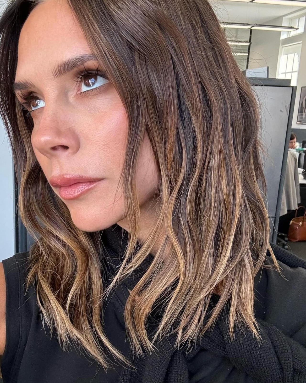 Dark Brown Lob With Blonde Balayage Dark Brown Lob With Blonde Balayage — Classy Long Bob Hairstyles