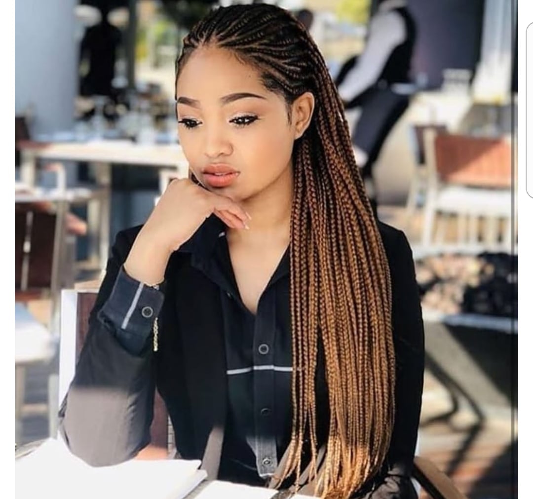 Dark Brown Box Braids Caramel Highlights — Classy Long Braids
