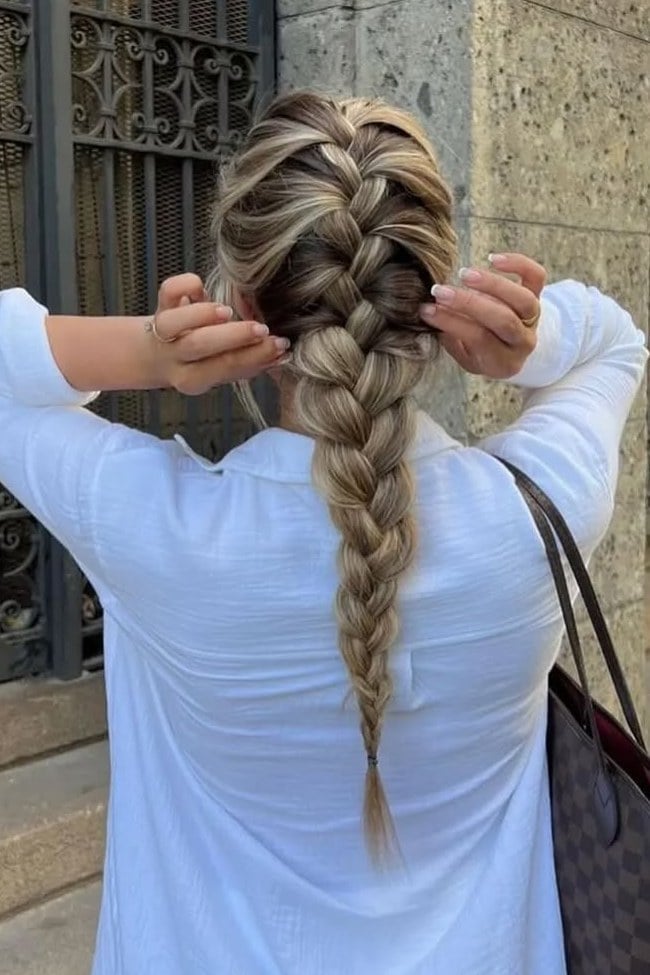Neat Blonde Braid With Highlights — Classy Long Braids