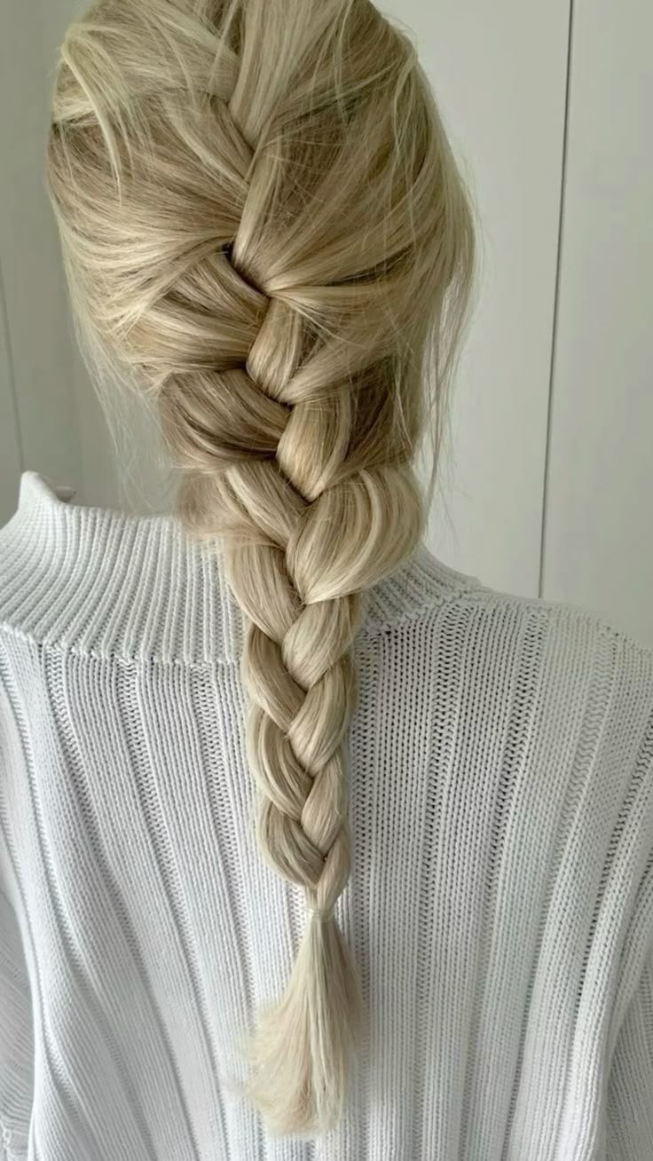 Thick Ash Blonde French Braid — Classy Long Braids
