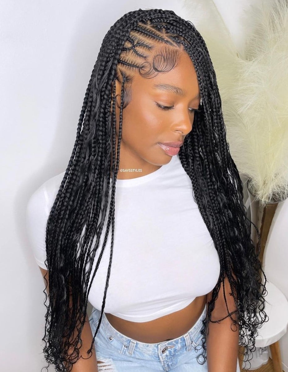 Long Uniform Knotless Braids Black — Classy Long Braids