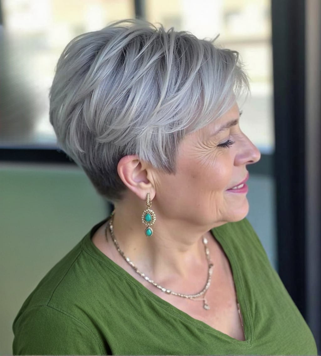 Textured Grey Blonde Pixie Blowout Textured Grey Blonde Pixie Blowout — Classy Long Pixie