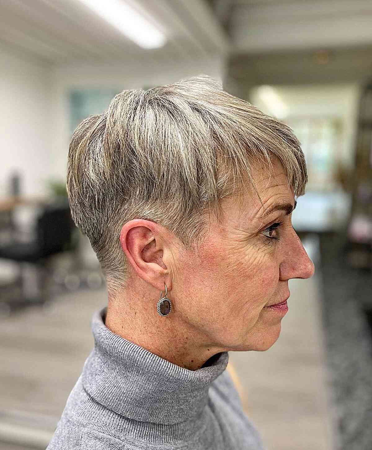 Ash Blonde Pixie with Undercut Ash Blonde Pixie with Undercut — Classy Long Pixie