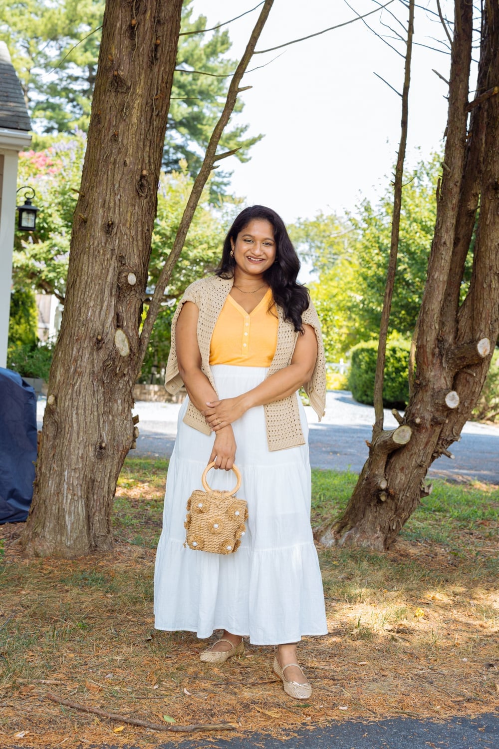 Summer Casual White Tiered Maxi Skirt Summer Casual White Tiered Maxi Skirt — Classy Long Skirt Outfits