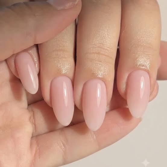 Short Almond Translucent Milky Pink Glossy Nails Short Almond Translucent Milky Pink Glossy Nails — Classy Looks Nail