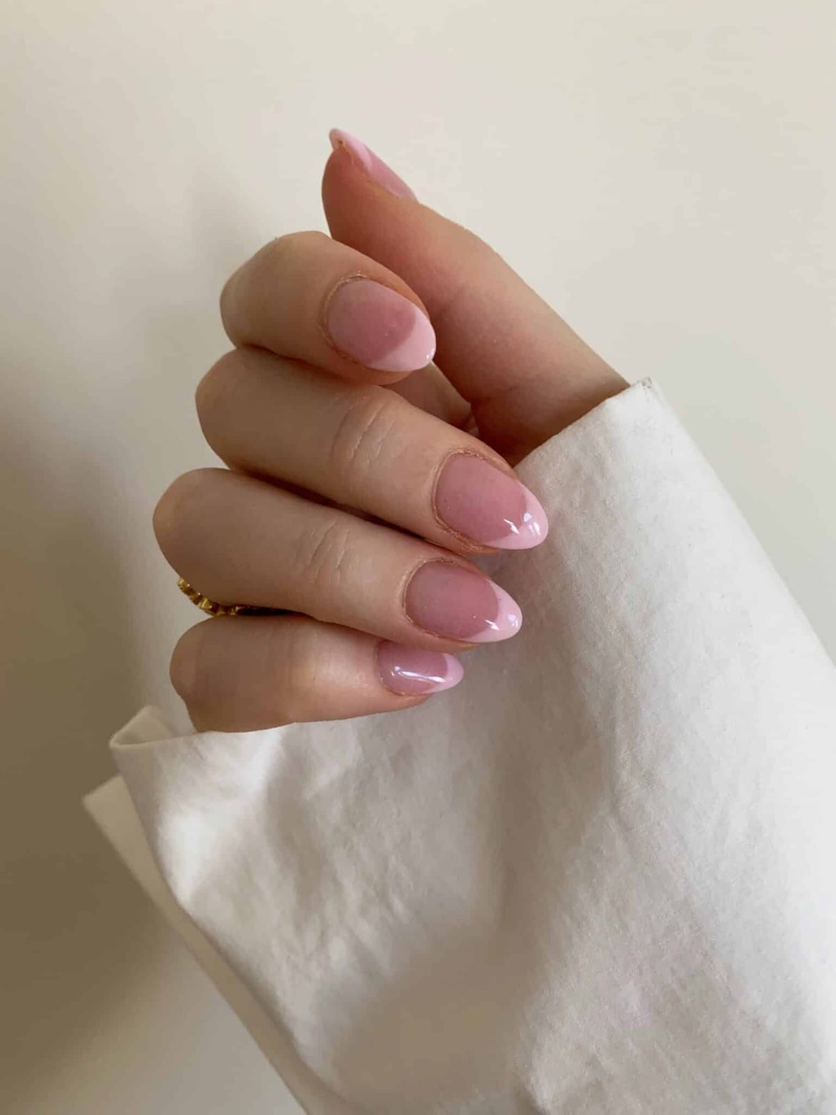 Medium Almond Soft Pink French Tip Nails Medium Almond Soft Pink French Tip Nails — Classy Looks Nail