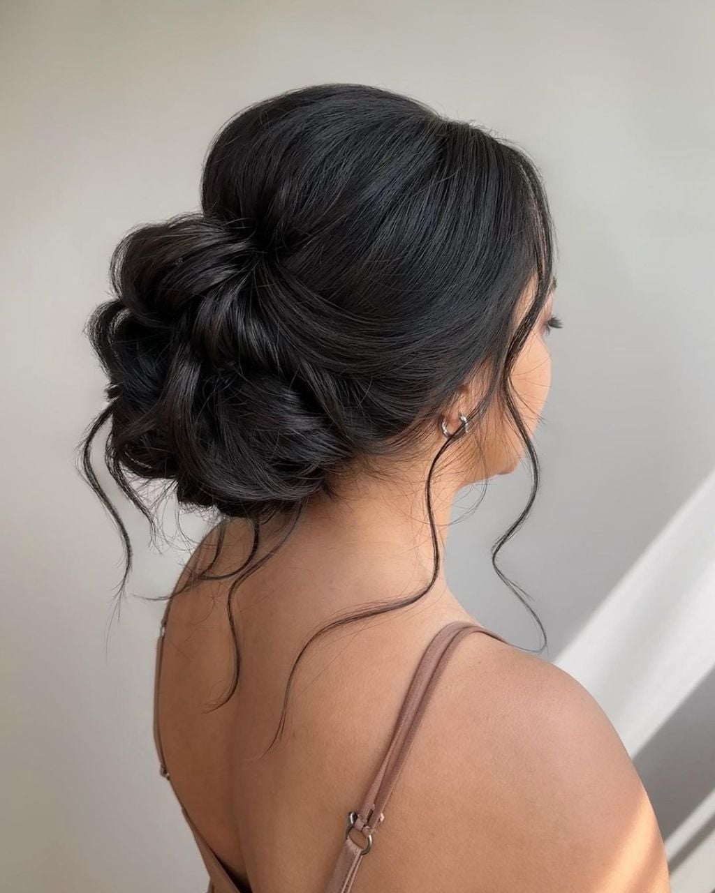 Textured Black Low Updo Textured Black Low Updo — Classy Loose Updo