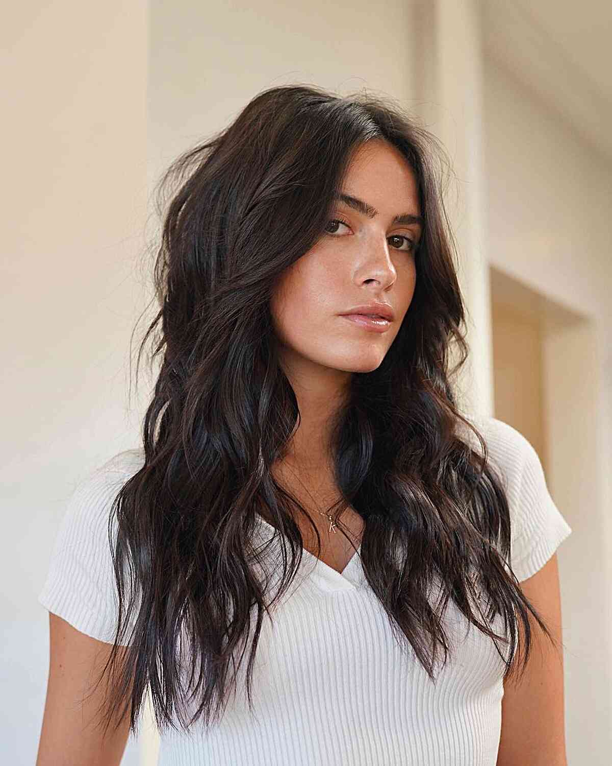 Collarbone Long Layers With Caramel Balayage — Classy Low Maintenance Haircuts