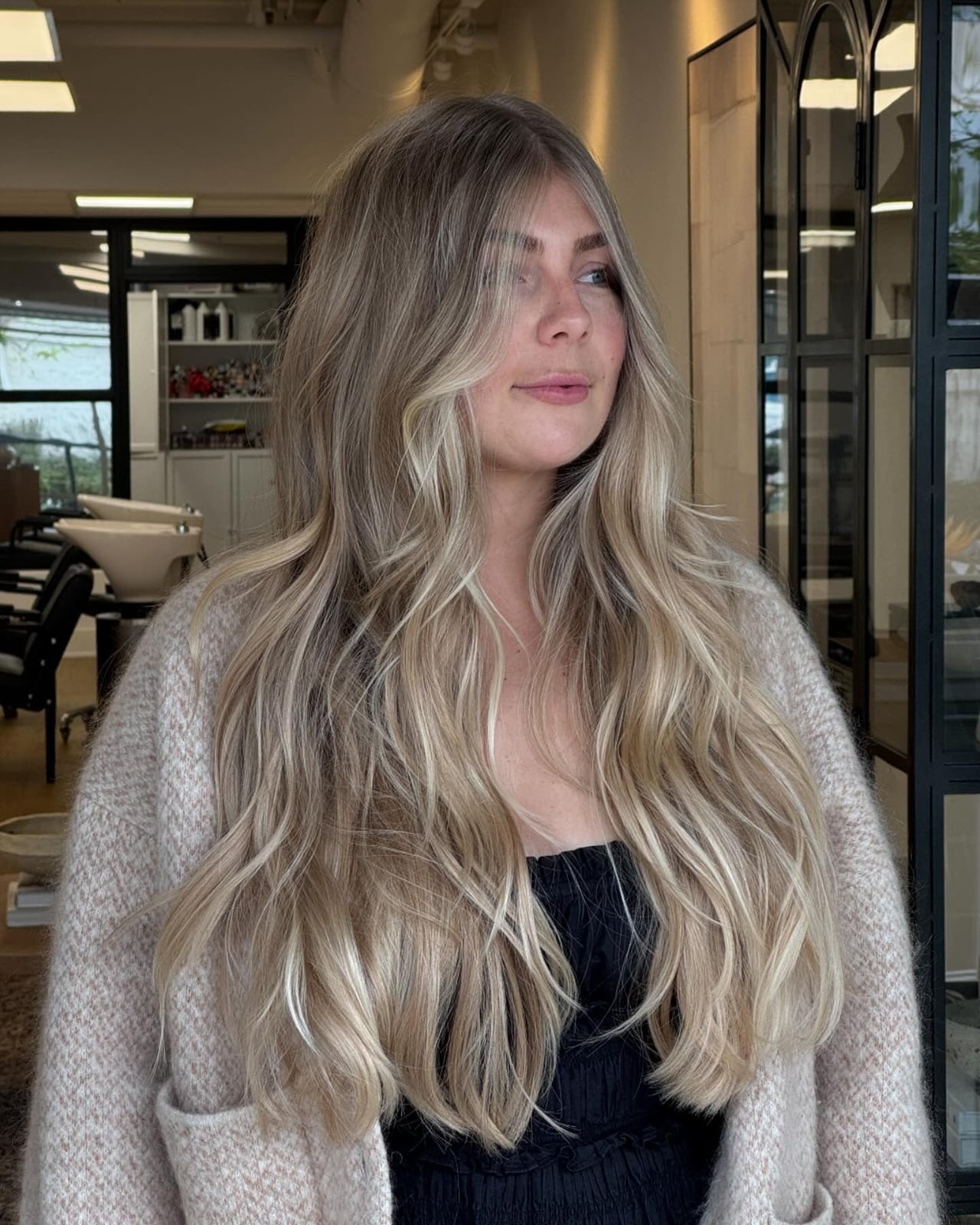 Ash Blonde With Darker Ash Lowlights and Curtain Bangs Ash Blonde With Darker Ash Lowlights and Curtain Bangs — Classy Lowlights for Blondes