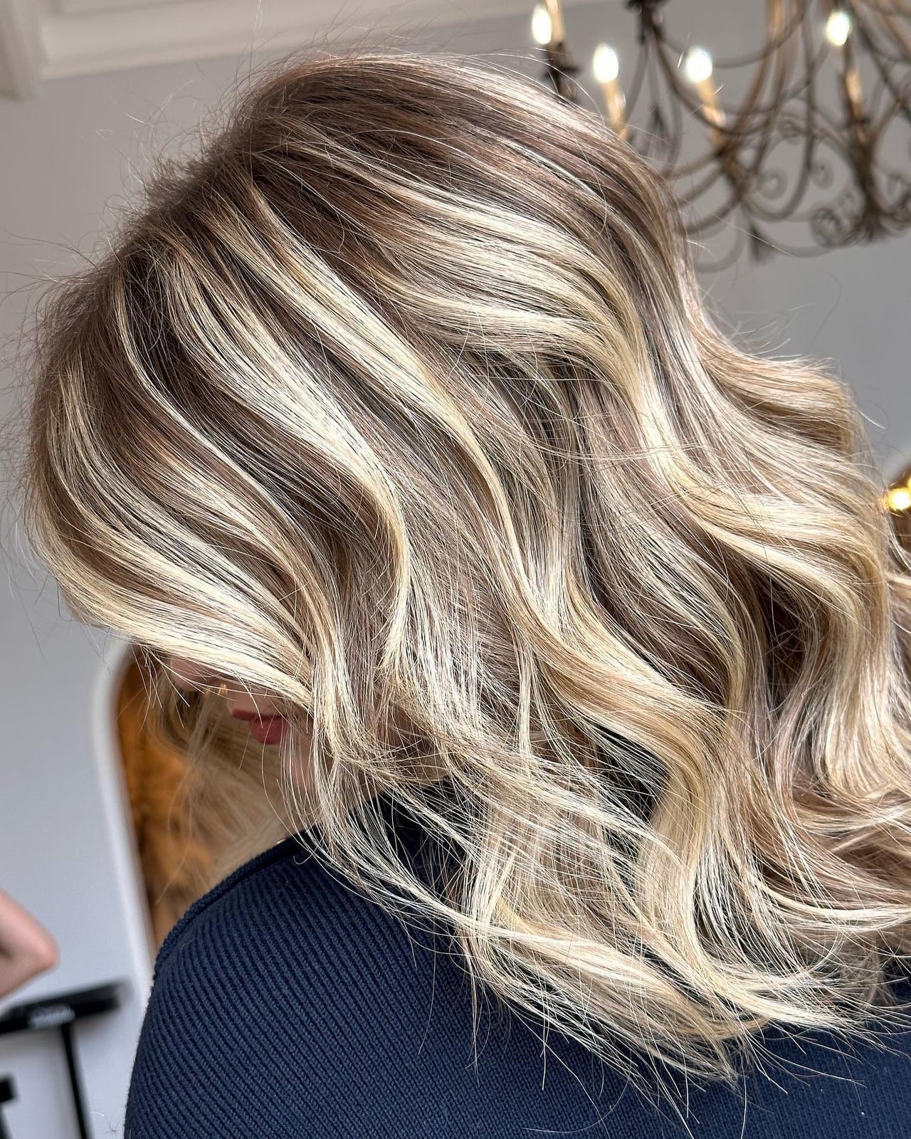 Blonde With Dark Blonde Lowlights And Waves Blonde With Dark Blonde Lowlights And Waves — Classy Lowlights for Blondes