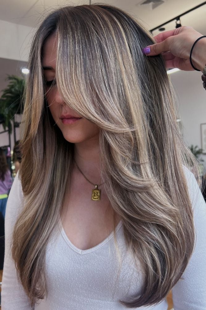 Ash Blonde With Darker Roots And Lowlights, Mid-Back Ash Blonde With Darker Roots And Lowlights, Mid-Back — Classy Lowlights for Blondes
