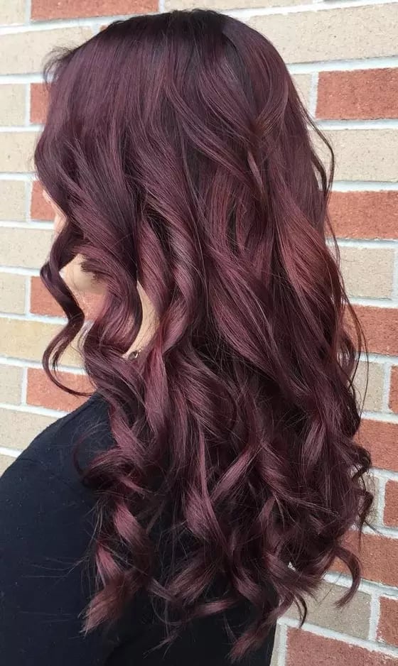 Deep Mahogany Mid-Back Curls Deep Mahogany Mid-Back Curls — Classy Mahogany Hair