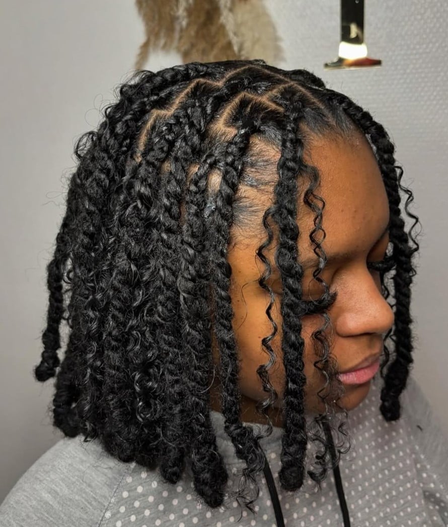 Thick Wavy Black Twists With Volume Thick Wavy Black Twists With Volume — Classy Marley Twists Hairstyles