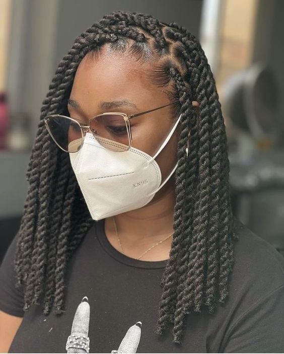 Short Bob Dark Brown Wavy Twists Short Bob Dark Brown Wavy Twists — Classy Marley Twists Hairstyles