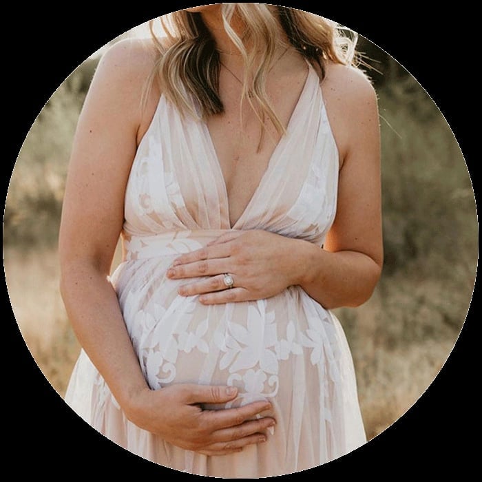 Pale Pink Maxi Dress with Lace Details Pale Pink Maxi Dress with Lace Details — Classy Maternity Photoshoot Outfits