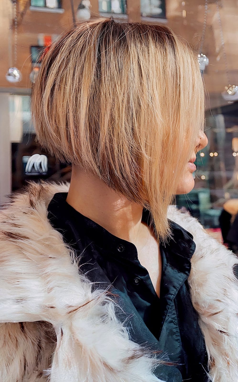 Angled Chin Bob Dark Blonde — Classy Medium Bob