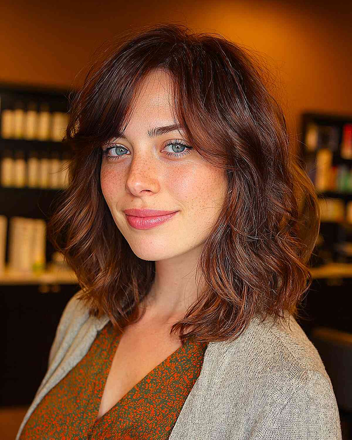 Collarbone Shag With Curtain Bangs — Classy Medium Length Haircuts