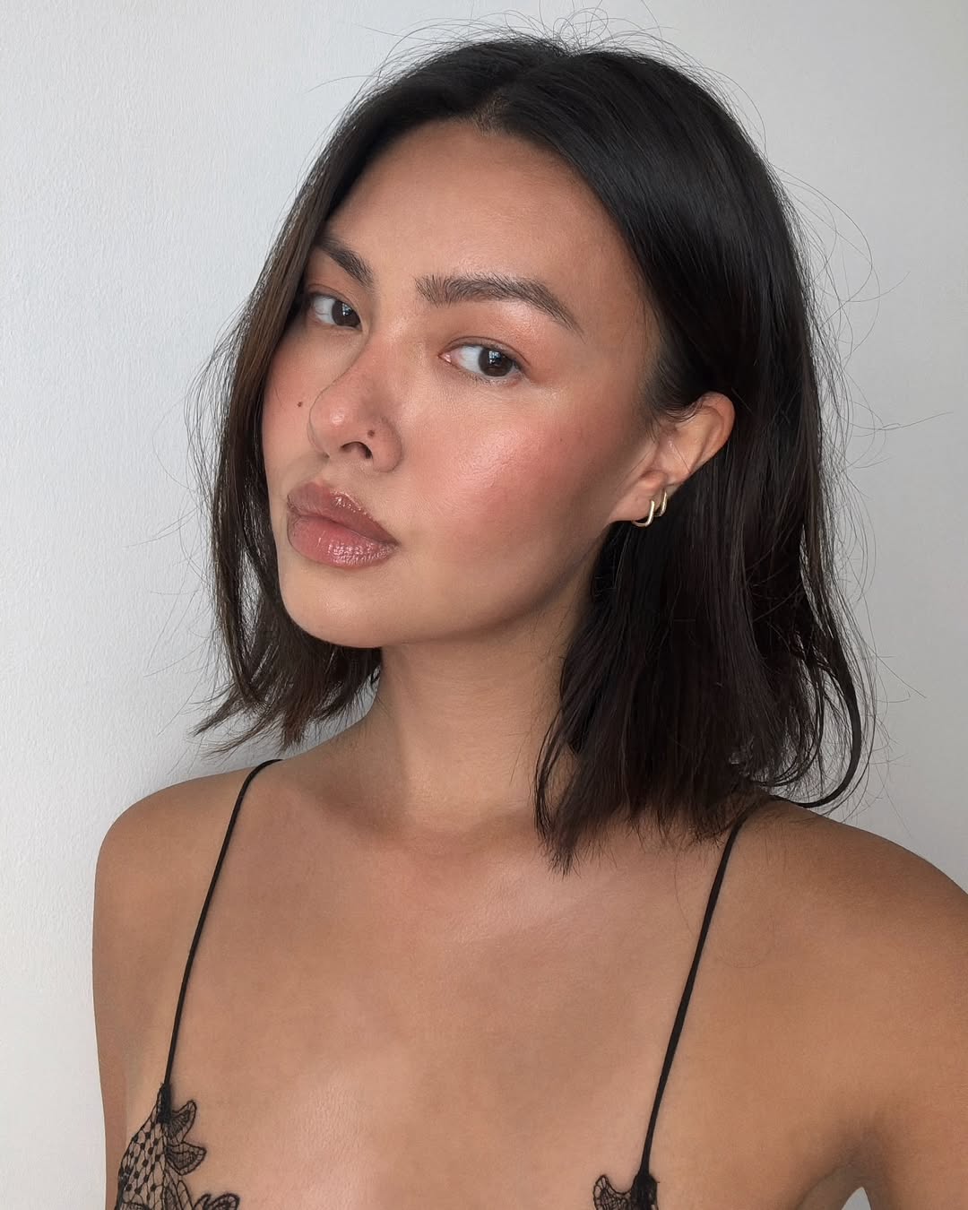 Chin Length Dark Brown Sleek Bob Chin Length Dark Brown Sleek Bob — Classy Mid Length Hair