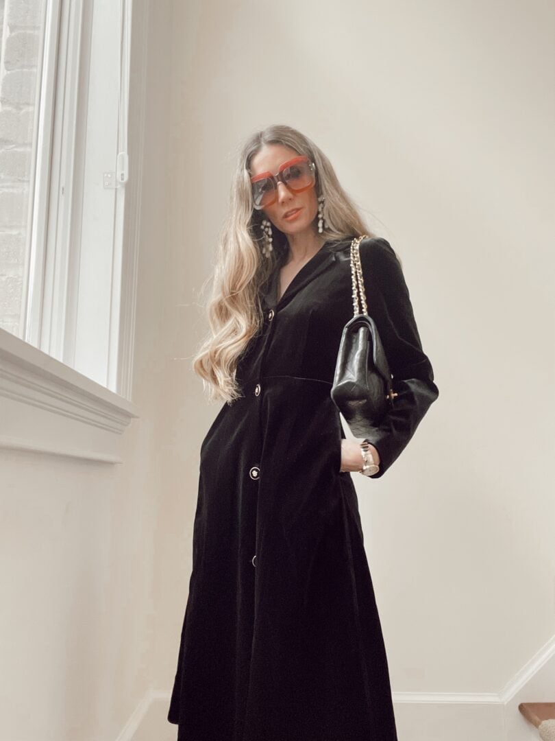 Black Velvet Dress With Red Sunglasses Black Velvet Dress With Red Sunglasses — Classy Mob Wife Outfits