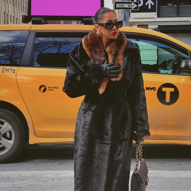 Black Faux Fur Coat With Fur Collar Black Faux Fur Coat With Fur Collar — Classy Mob Wife Outfits
