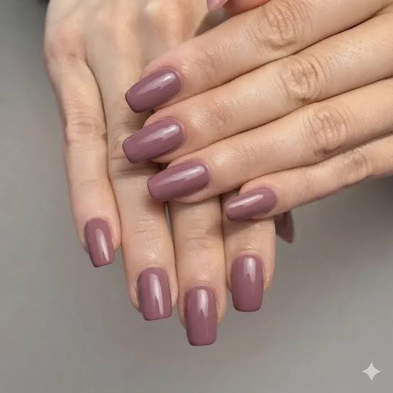 Solid Mauve Pink Glossy Short Square Nails Solid Mauve Pink Glossy Short Square Nails — Classy Mom Nails