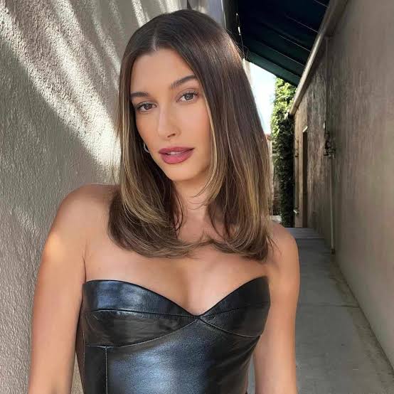 Edgy Leather Bustier with Subtle Blonde Money Pieces — Classy Money Piece