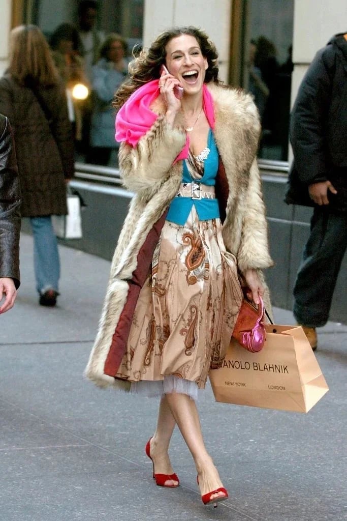 Layered Slip Dress Outfit With Fur Coat — Classy Movies Dresses