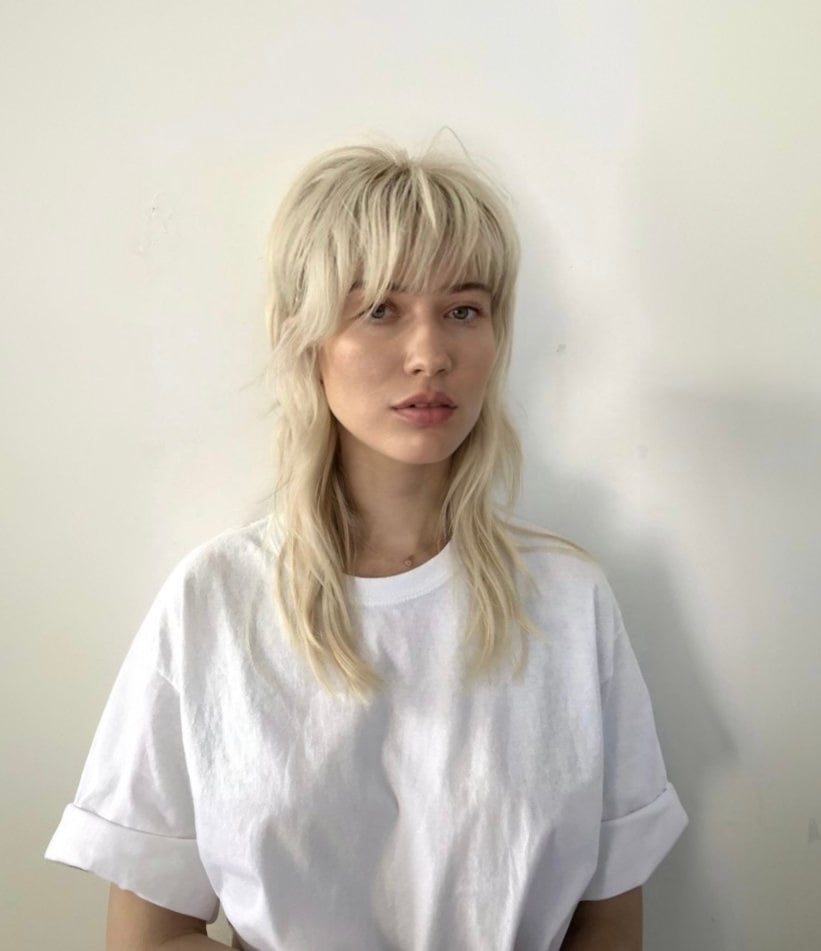 Ash Blonde Mullet With Mid-Back Length Ash Blonde Mullet With Mid-Back Length — Classy Mullet Hair