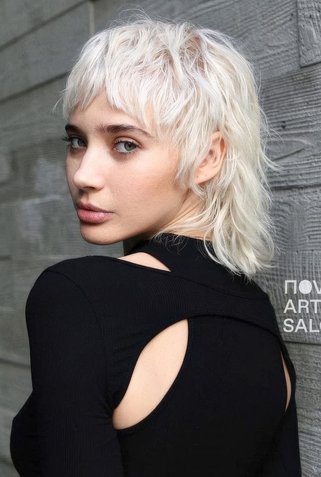 Platinum Pixie Mullet With Choppy Bangs Platinum Pixie Mullet With Choppy Bangs — Classy Mullet Hair