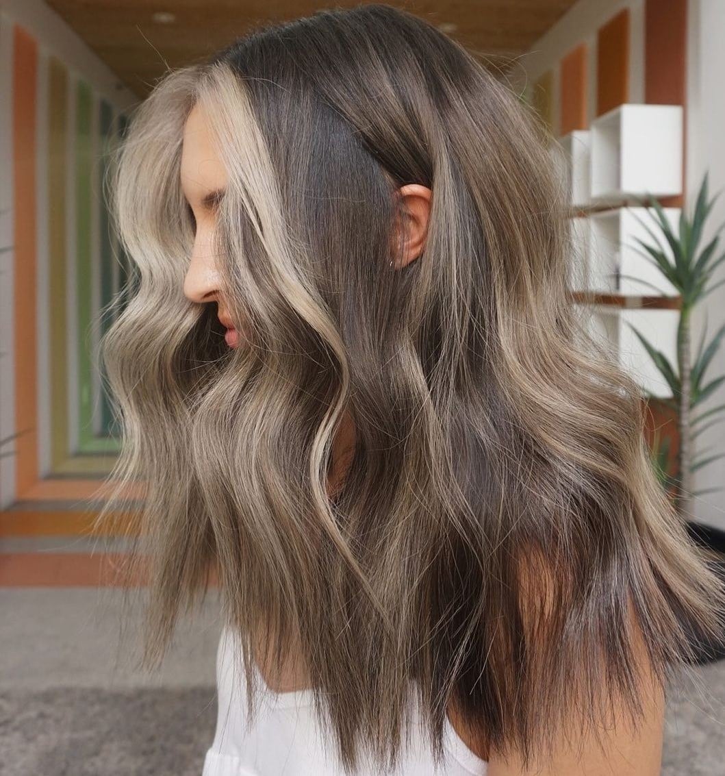 Mid-Back Wavy With Dimensional Mushroom Brown, Layers — Classy Mushroom Brown Hair