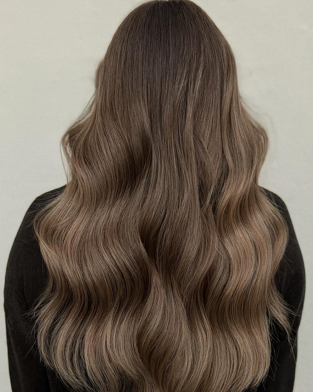 Mid-Back Long Layers With Subtle Highlights — Classy Mushroom Brown Hair