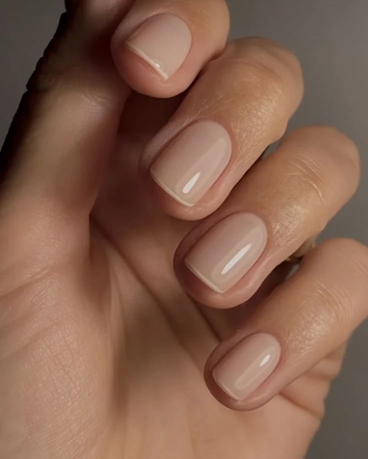 Glossy Sheer Nude Thin White Tip French Glossy Sheer Nude Thin White Tip French — Classy Nail Colors