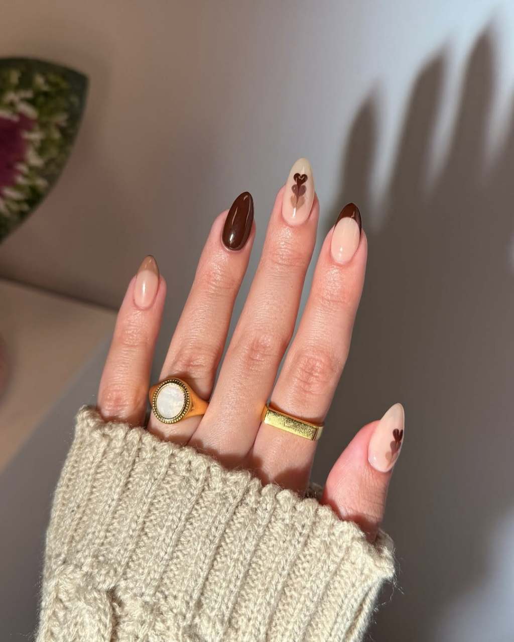 Medium Almond Bow Motif Nails — Classy Nail Shapes