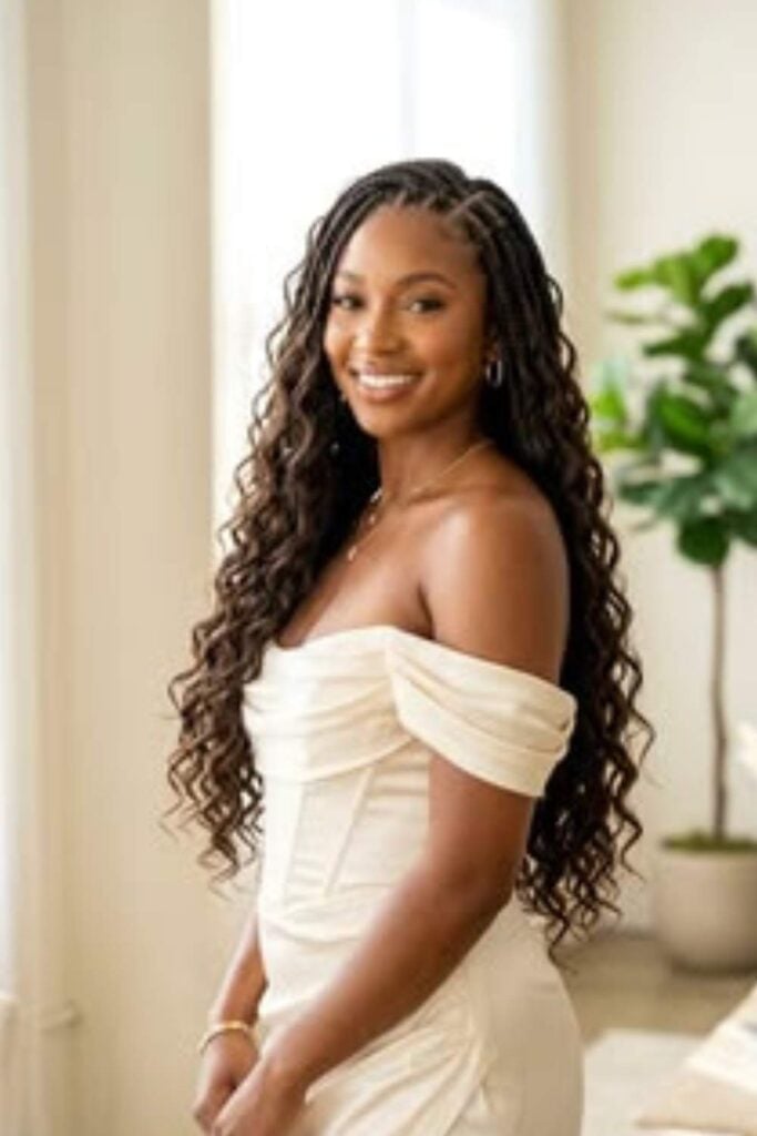 Mid-Back Box Braids With Loose Waves Mid-Back Box Braids With Loose Waves — Classy Natural Braids