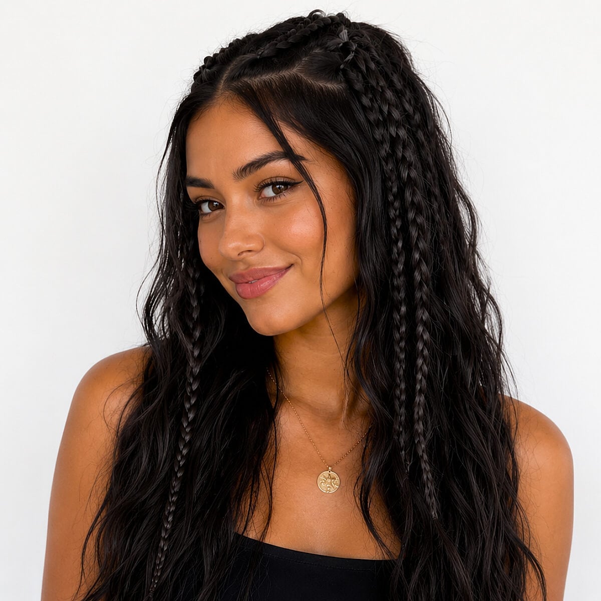 Long Dark Brown Small Braids Throughout Long Dark Brown Small Braids Throughout — Classy Natural Braids