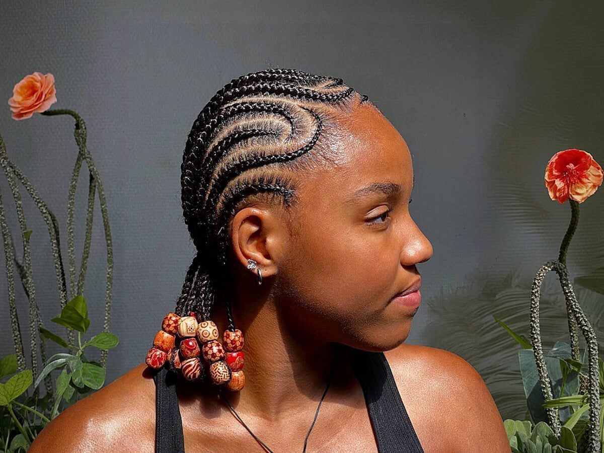 Mid-Back Braids With Colorful Beads — Classy Natural Hair Braids
