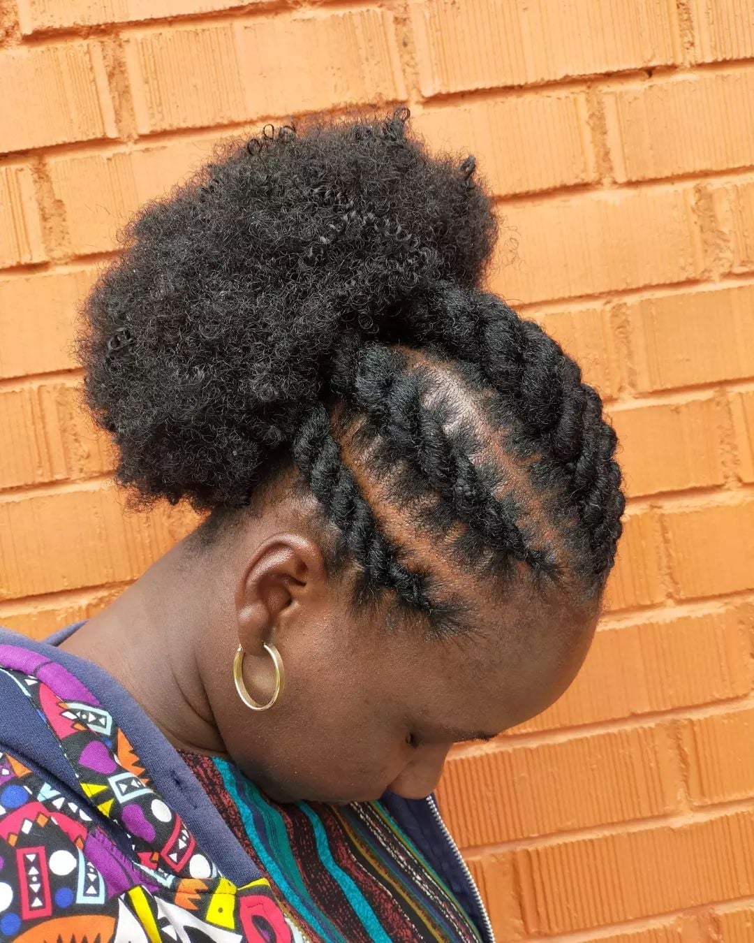 Mid-Back Cornrows And Twists With Brown Undertones — Classy Natural Hair Twists