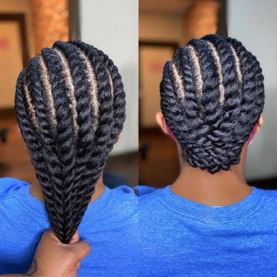 Mid-Back Linear Pattern Flat Twists Mid-Back Linear Pattern Flat Twists — Classy Natural Twists