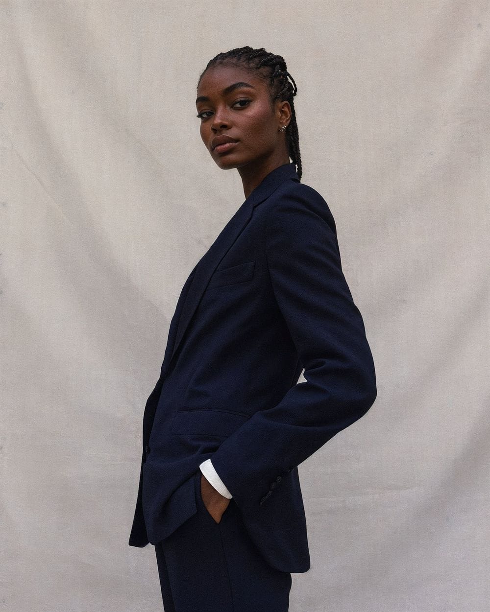 Tailored Navy Suit Jacket And Trousers Tailored Navy Suit Jacket And Trousers — Classy Navy Outfits