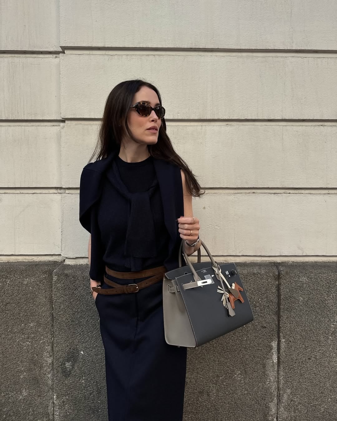 Navy Vest Over Dark Top With Straight Leg Trousers Navy Vest Over Dark Top With Straight Leg Trousers — Classy Navy Outfits