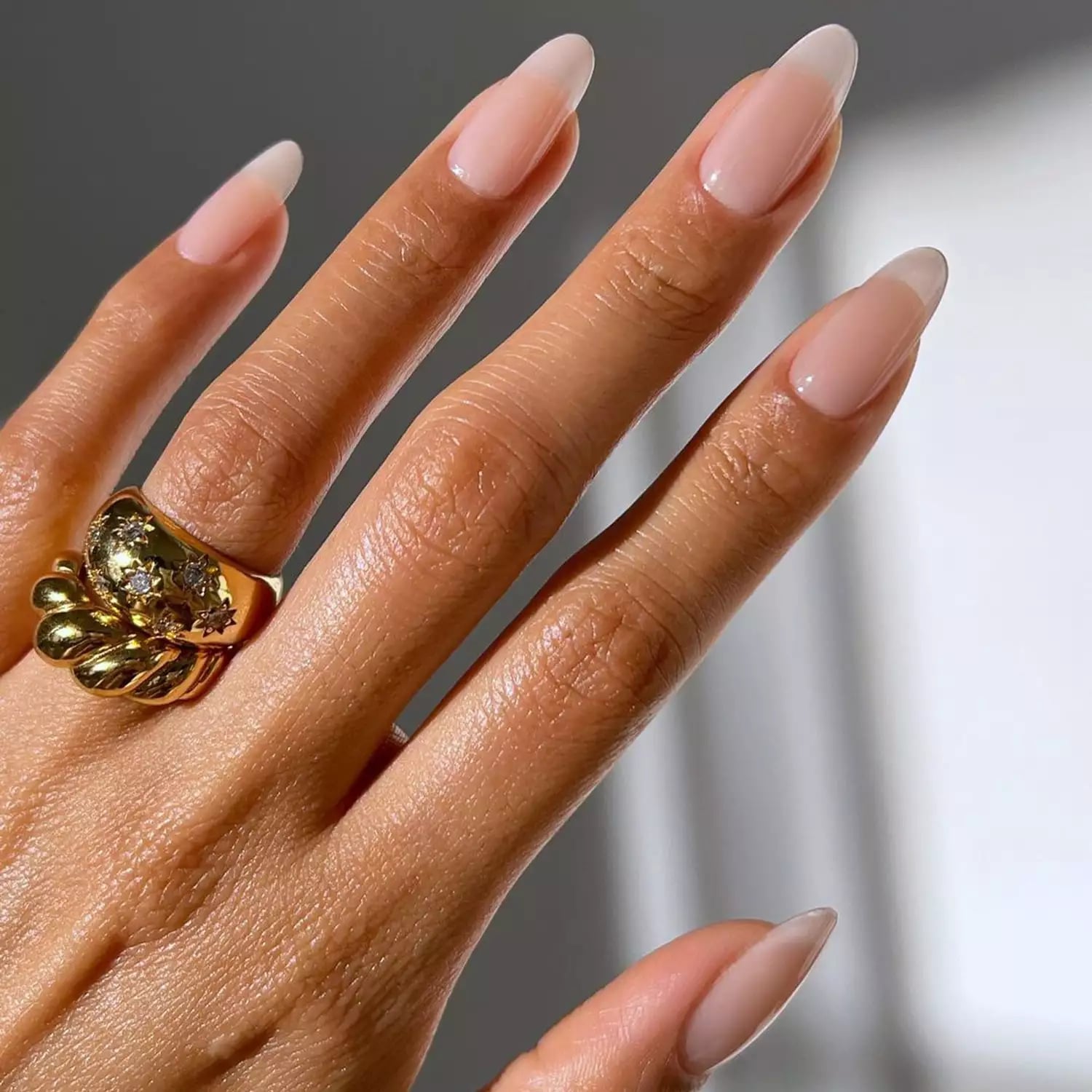 Classic Pale Pink Glossy Short Square Nails — Classy Neutral Nails
