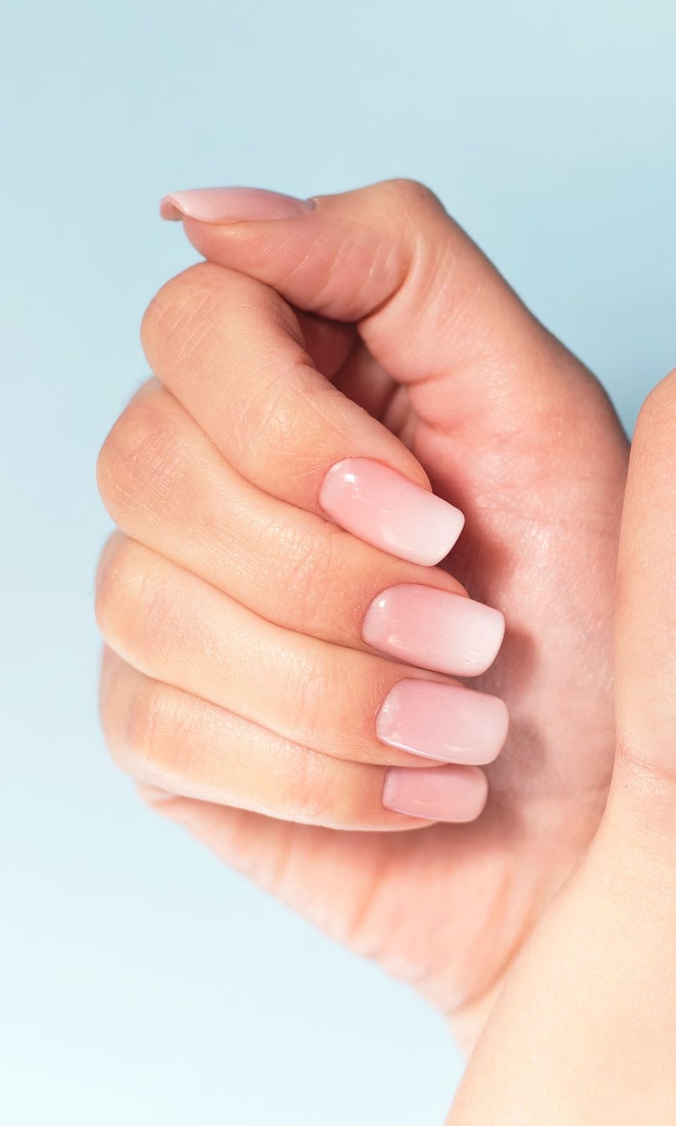 Medium Soft Square Glossy Milky Pink — Classy Neutral Nails
