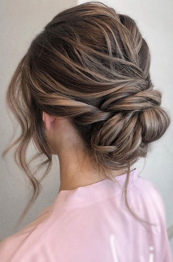 Textured Brown Updo With Loose Tendrils Textured Brown Updo With Loose Tendrils — Classy New Hairstyles