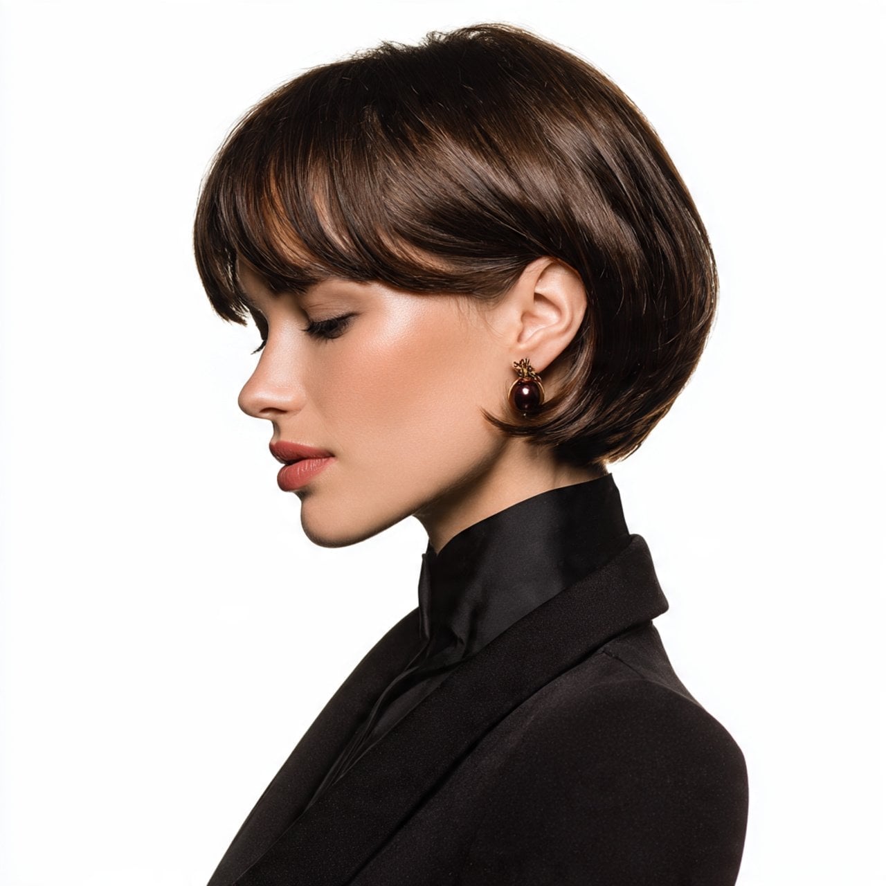 Blunt Chin Length Dark Brown Bob With Fringe, Straight Blunt Chin Length Dark Brown Bob With Fringe, Straight — Classy New Hairstyles