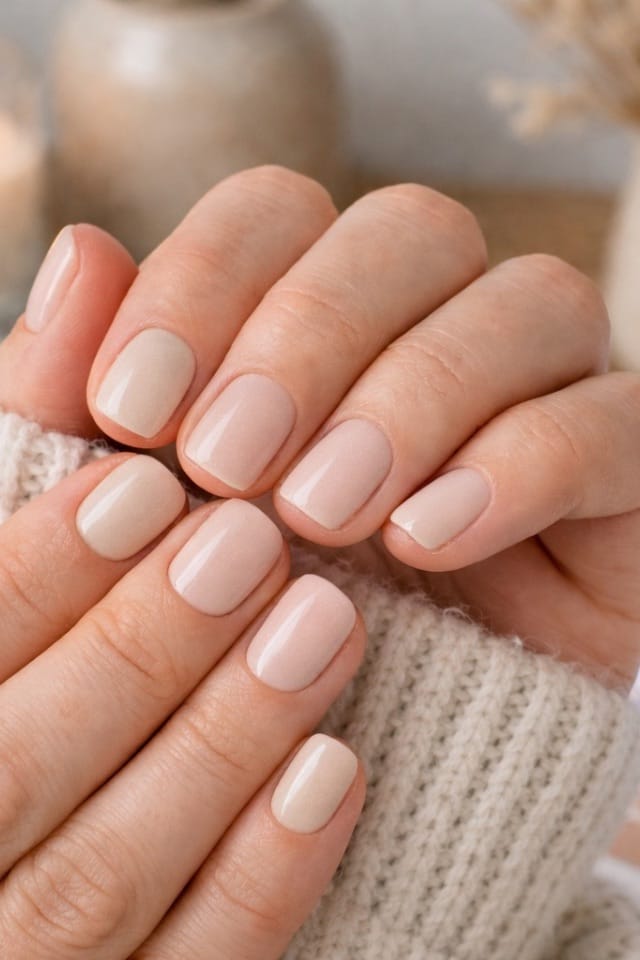 Immaculate Short Square Sheer Nude — Classy Nurse Nails